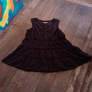 Anthropologie Black Knit Dress Top 100% Cotton Button Down Collar Maternity